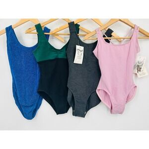 Lot 4 Vintage Dance Leotards Small Body Wrappers Ezradanze Reflections Sparkle